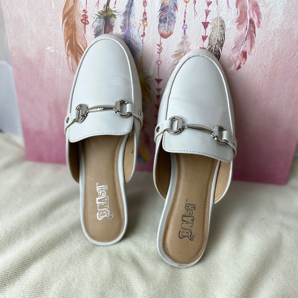 Brash White Mules 7.5